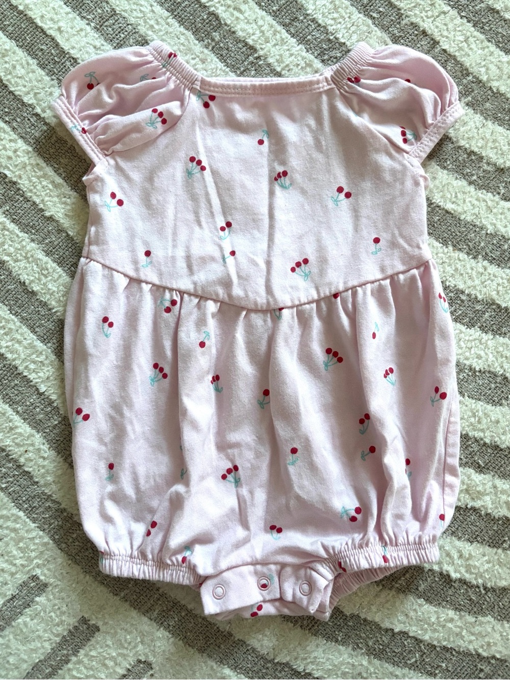 10/$15 Children's Place Soft Pink Cherry-Print Baby Bubble Romper